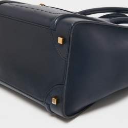 Pre Owned حقيبة يد توتس سيلين ميني لاغيديغ جلد أزرق كحلي