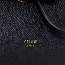 Pre Owned Celine Black Leather Nano Belt Top Handle Bag