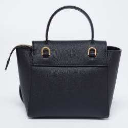Pre Owned Celine Black Leather Nano Belt Top Handle Bag