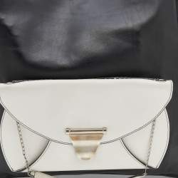 Pre Owned Celine Black/White Leather Front Pocket Medium Shopper Shoulder Bag