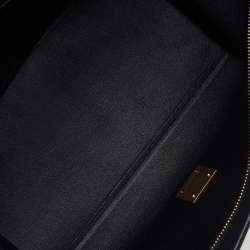 Pre Owned Celine Black Croc Embossed Leather and Suede Medium Trapeze Bag