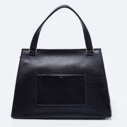 Pre Owned Celine Black Leather Large Edge Top Handle Bag