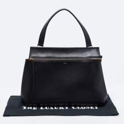 Pre Owned Celine Black Leather Large Edge Top Handle Bag