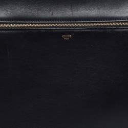 Pre Owned Celine Black Leather Large Edge Top Handle Bag