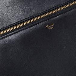 Pre Owned Celine Black Leather Large Edge Top Handle Bag