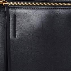 Pre Owned Celine Black Leather Large Edge Top Handle Bag