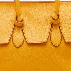 Pre Owned Celine Yellow Leather Small Tie Tote