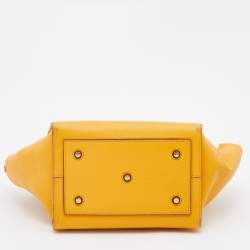 Pre Owned Celine Yellow Leather Small Tie Tote