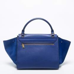 مملوكة مسبقًا حقيبة سيلين ترابيز سويدي وجلد أزرق متوسطة 