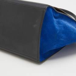 Pre Owned Celine Tricolor Leather And Suede Medium Trapeze Top Handle Bag