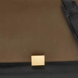 Pre Owned Celine Tricolor Leather And Suede Medium Trapeze Top Handle Bag