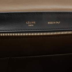 Pre Owned Celine Tricolor Leather And Suede Medium Trapeze Top Handle Bag