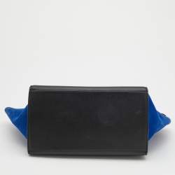 Pre Owned Celine Tricolor Leather And Suede Medium Trapeze Top Handle Bag