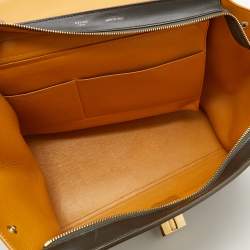 Pre Owned Celine Tricolor Leather And Suede Medium Trapeze Top Handle Bag