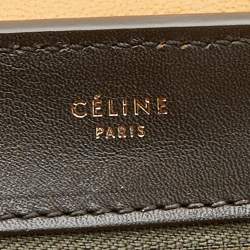 Pre Owned Celine Tricolor Leather And Suede Medium Trapeze Top Handle Bag