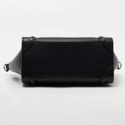 Pre Owned Celine Black Leather Nano Luggage Tote