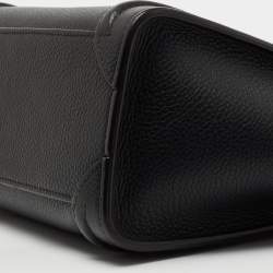 Pre Owned Celine Black Leather Nano Luggage Tote