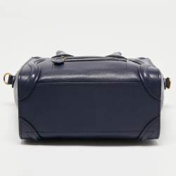 مملوكة مسبقًا Celine Blue Leather Micro Luggage Tote