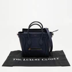 مملوكة مسبقًا Celine Blue Leather Micro Luggage Tote