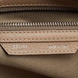Pre Owned Celine Beige Leather Mini Luggage Tote