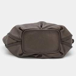 Celine Dark Taupe Pebbled Leather Hobo