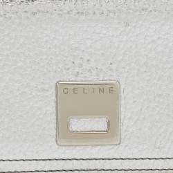 Pre Owned Celine Silver Leather Continental Flap Wallet
