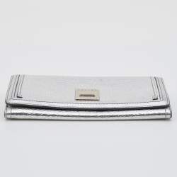 Pre Owned Celine Silver Leather Continental Flap Wallet