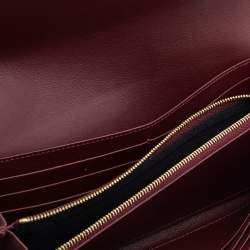 Celine Burgundy Leather Flap Continental Wallet