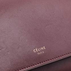 Celine Burgundy Leather Flap Continental Wallet