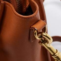 Pre Owned Celine Tan Leather Nano Luggage Tote