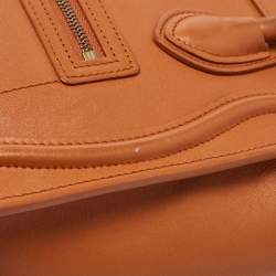 Pre Owned Celine Tan Leather Nano Luggage Tote