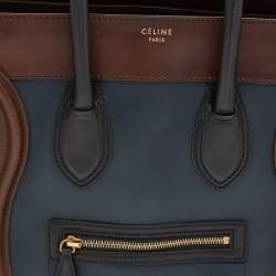 مملوكة مسبقًا Celine Tri-Color Leather Mini Luggage Tote