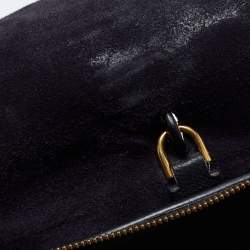 Pre Owned Celine Black Leather Small Belt Top Handle Bag