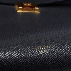 Pre Owned Celine Black Leather Small Belt Top Handle Bag