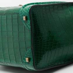 Celine Green Crocodile Mini Luggage Tote