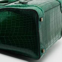 Celine Green Crocodile Mini Luggage Tote