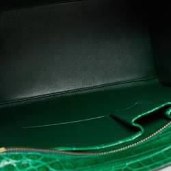 Celine Green Crocodile Mini Luggage Tote