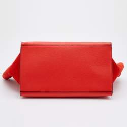 Pre Owned Celine Red Leather and Suede Large Trapeze Tote
