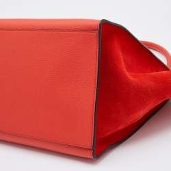 Pre Owned Celine Red Leather and Suede Large Trapeze Tote