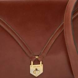Pre Owned Celine Brown Leather Vintage Shoulder Bag