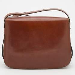 Pre Owned Celine Brown Leather Vintage Shoulder Bag