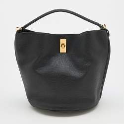 Pre Owned Celine Black Leather 16 Bucket Bag 