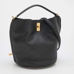 Pre Owned Celine Black Leather 16 Bucket Bag 