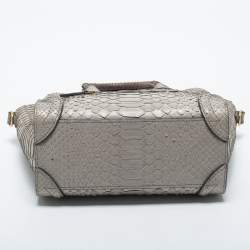 Pre Owned Celine Grey Python Nano Luggage Tote