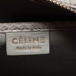 Pre Owned Celine Grey Python Nano Luggage Tote