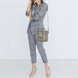 Pre Owned Celine Grey Python Nano Luggage Tote