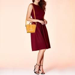 مملوكة مسبقًا Celine Mustard Yellow Python Nano Luggage Tote