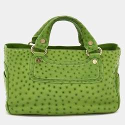 Pre Owned Celine Green Ostrich Leather Boogie Tote