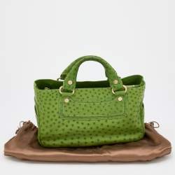 Pre Owned Celine Green Ostrich Leather Boogie Tote