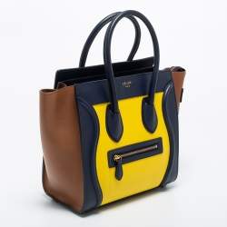 Pre Owned Celine Multicolor Leather Micro Luggage Tote